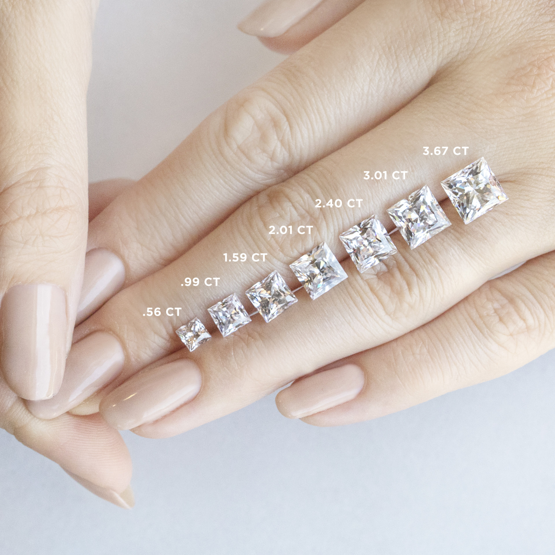 Princess Cut Diamond Carat Size Chart